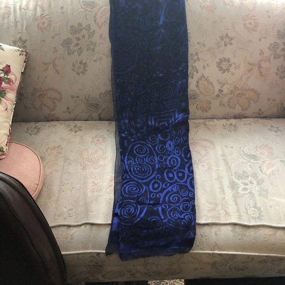 Dark Blue Wrap/Scarf by Saks Fifth Avenue - Picture 3 of 5
